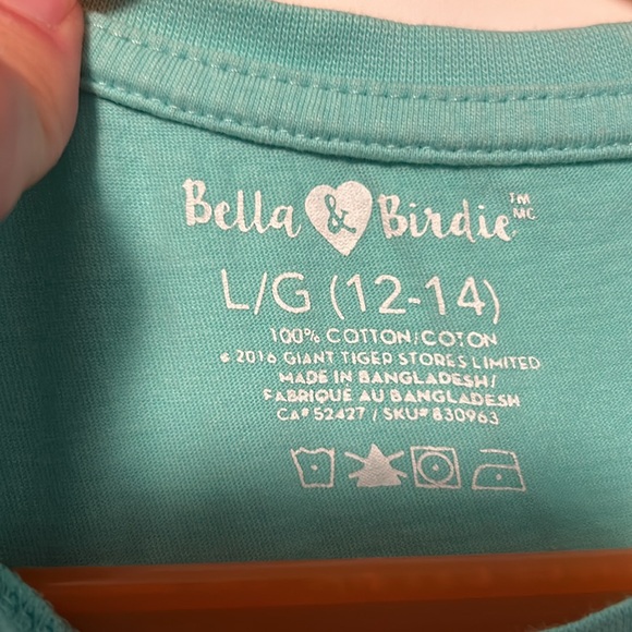 👧Girls LG 12-14 💯 Cotton T-Shirt. Bella Birdie. Measurements in Description - Picture 3 of 3
